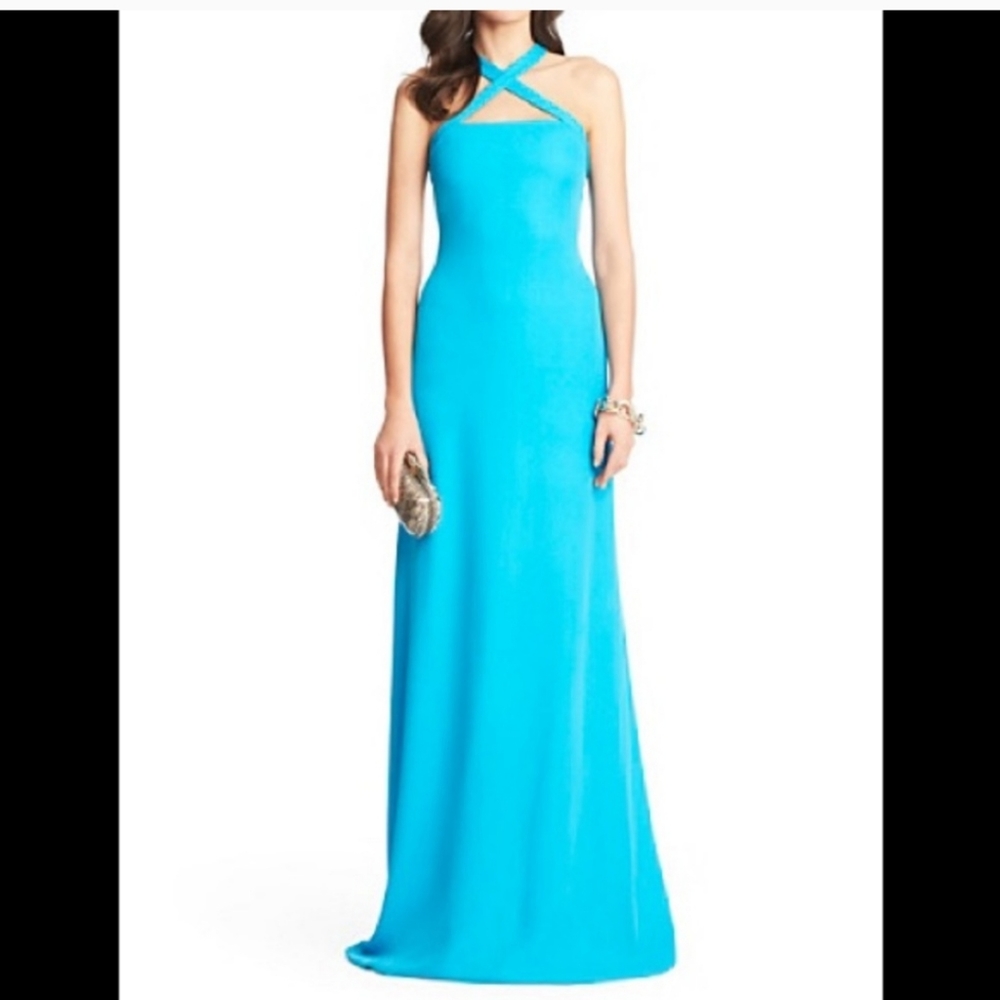 Diane Von Furstenburg-DVF-teal gown dress